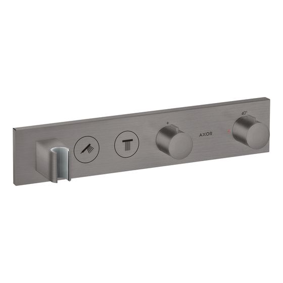 Hansgrohe AXOR ShowerSolutions Thermostatmodul Select 460x90mm, Unterputz für 2 Verbraucher, Brushed Black Chrome