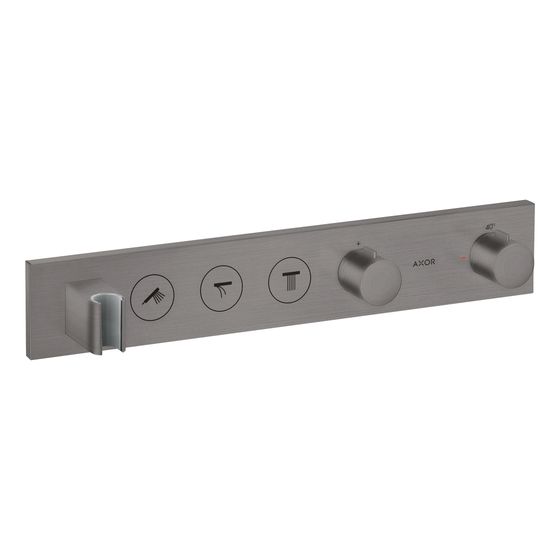Hansgrohe AXOR ShowerSolutions Thermostatmodul Select 530x90mm, Unterputz für 3 Verbraucher, Brushed Black Chrome