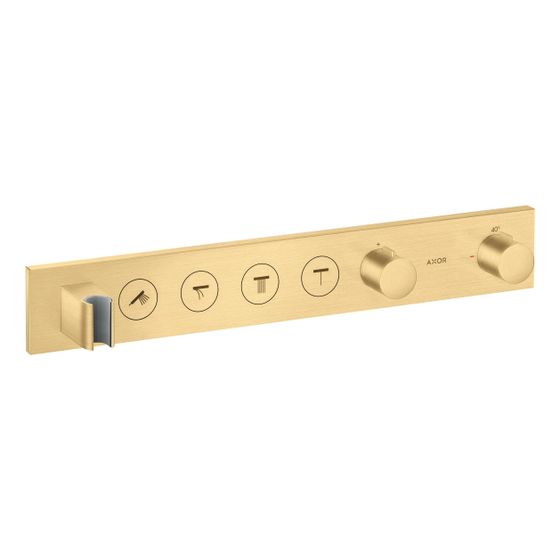 Hansgrohe AXOR ShowerSolutions Thermostatmodul Select 600x90mm, Unterputz für 4 Verbraucher, Brushed Gold Optic