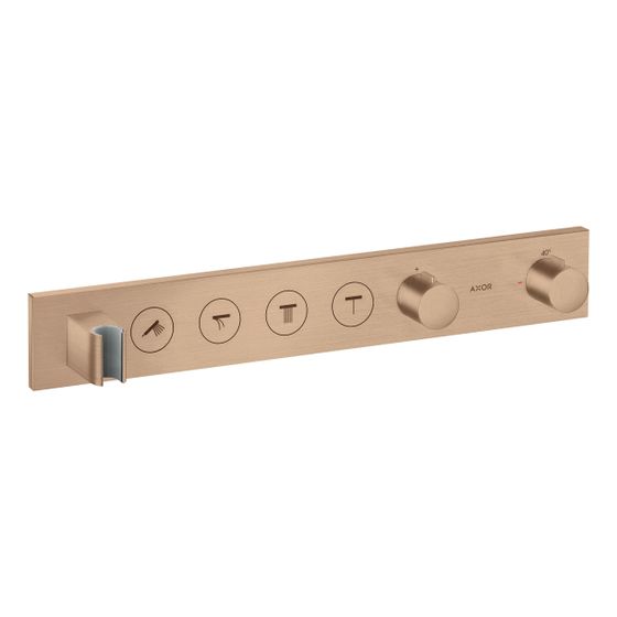 Hansgrohe AXOR ShowerSolutions Thermostatmodul Select 600x90mm, Unterputz für 4 Verbraucher, Brushed Red Gold