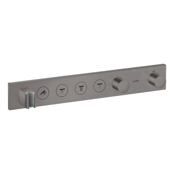 Hansgrohe AXOR ShowerSolutions Thermostatmodul Select 600x90mm, Unterputz für 4 Verbraucher, Brushed Black Chrome