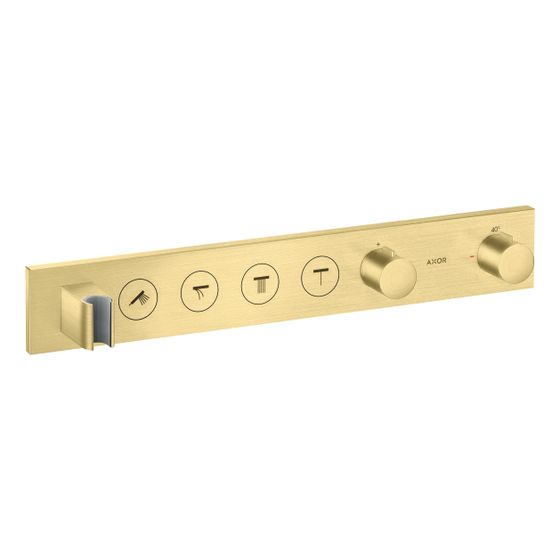 Hansgrohe AXOR ShowerSolutions Thermostatmodul Select 600x90mm, Unterputz für 4 Verbraucher, Brushed Brass
