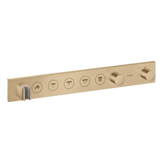 Hansgrohe AXOR ShowerSolutions Thermostatmodul Select 670x90mm, Unterputz für 5 Verbraucher, Brushed Bronze