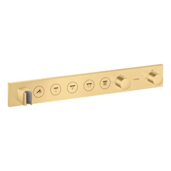 Hansgrohe AXOR ShowerSolutions Thermostatmodul Select 670x90mm, Unterputz für 5 Verbraucher, Brushed Gold Optic