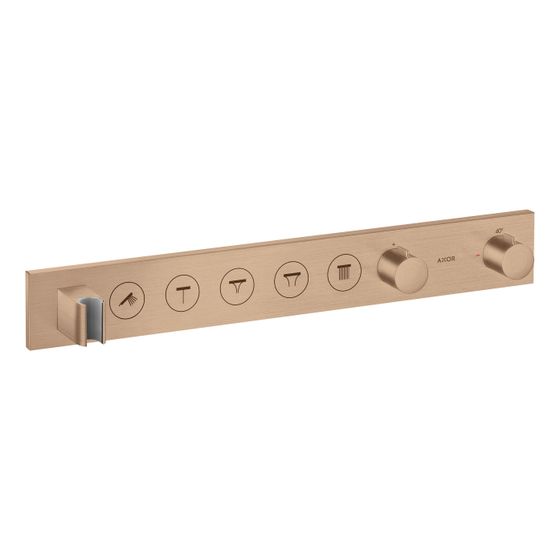 Hansgrohe AXOR ShowerSolutions Thermostatmodul Select 670x90mm, Unterputz für 5 Verbraucher, Brushed Red Gold