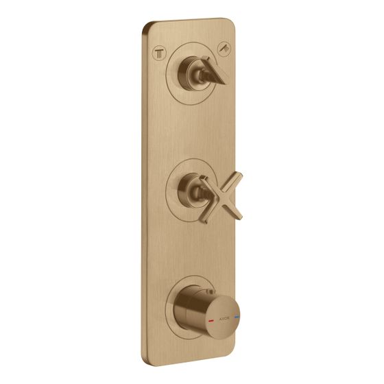 Hansgrohe AXOR Citterio E Thermostatmodul 380x120mm, UP, DN 20, für 2 Verbraucher, Platte, Brushed Bronze