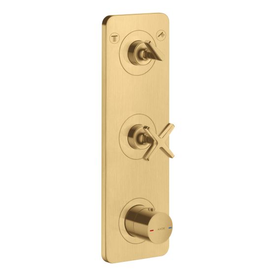 Hansgrohe AXOR Citterio E Thermostatmodul 380x120mm, UP, DN 20, für 2 Verbraucher, Platte, Brushed Gold Optic
