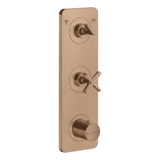 Hansgrohe AXOR Citterio E Thermostatmodul 380x120mm, UP, DN 20, für 2 Verbraucher, Platte, Brushed Red Gold