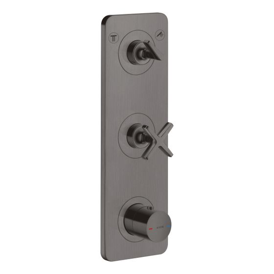 Hansgrohe AXOR Citterio E Thermostatmodul 380x120mm, UP, DN 20, für 2 Verbraucher, Platte, Brushed Black Chrome