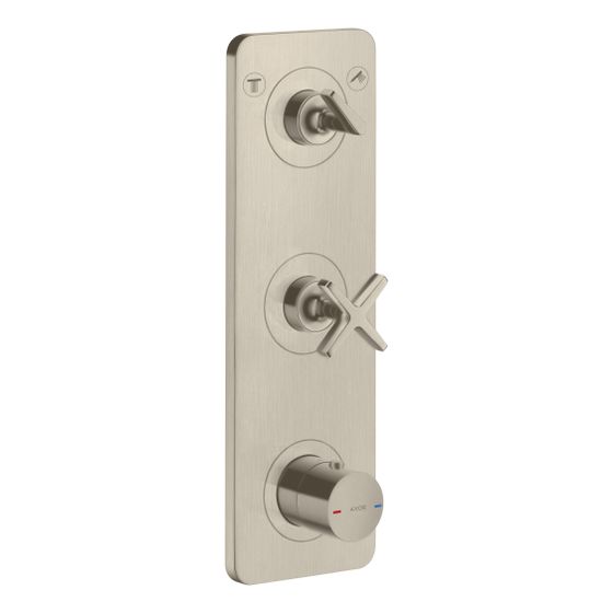 Hansgrohe AXOR Citterio E Thermostatmodul 380x120mm, UP, DN 20, für 2 Verbraucher, Platte, Brushed Nickel