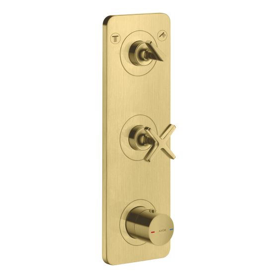 Hansgrohe AXOR Citterio E Thermostatmodul 380x120mm, UP, DN 20, für 2 Verbraucher, Platte, Brushed Brass