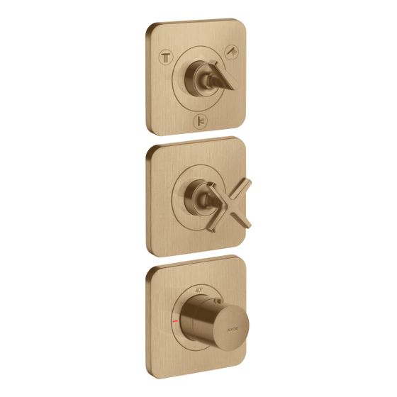 Hansgrohe AXOR Citterio E Thermostatmodul 380x120mm, UP, DN 20, für 3 Verbraucher, Rosetten, Brushed Bronze