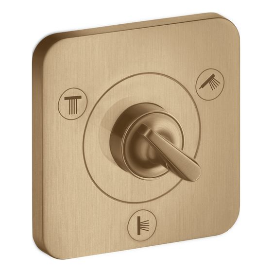 Hansgrohe AXOR Ab- und Umstellventil Citterio E Trio, Quattro 120x120mm, UP, DN 15, Brushed Bronze