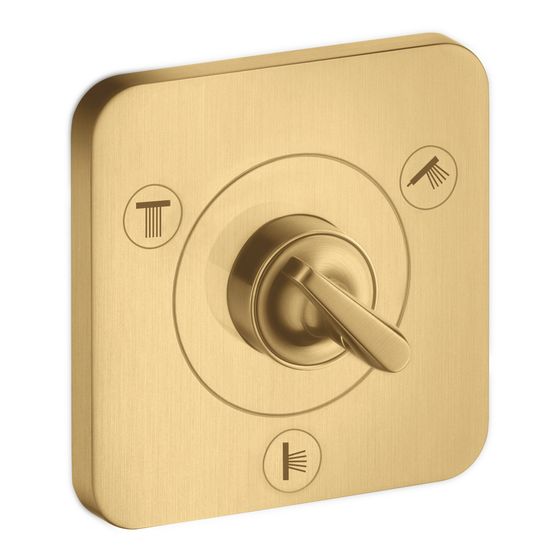 Hansgrohe AXOR Ab- und Umstellventil Citterio E Trio, Quattro 120x120mm, UP, DN 15, Brushed Gold Optic