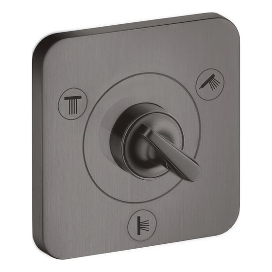 Hansgrohe AXOR Ab- und Umstellventil Citterio E Trio, Quattro 120x120mm, UP, DN 15, Brushed Black Chrome