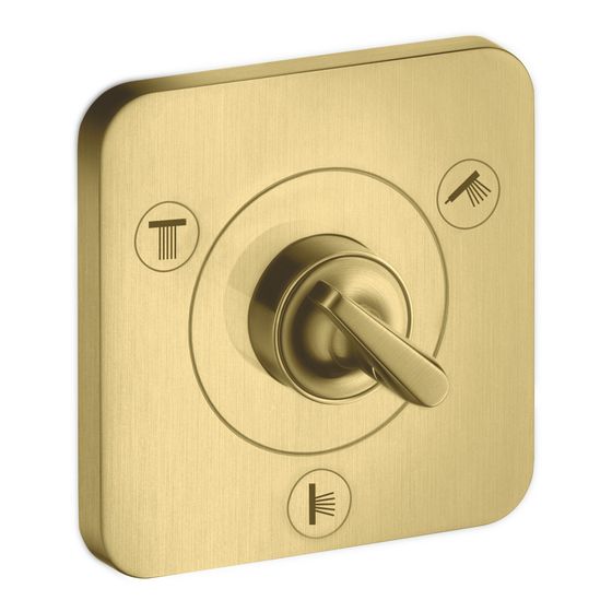 Hansgrohe AXOR Ab- und Umstellventil Citterio E Trio, Quattro 120x120mm, UP, DN 15, Brushed Brass