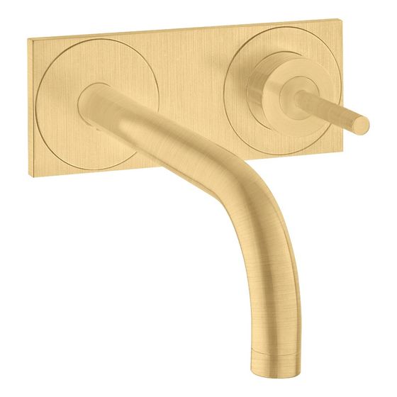 Hansgrohe AXOR Uno Einhebel-Waschtischmischer Unterputz, 5l/min, Auslauf 225mm, Platte, Brushed Gold Optic