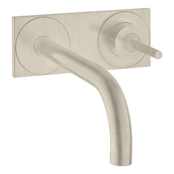 Hansgrohe AXOR Uno Einhebel-Waschtischmischer Unterputz, 5l/min, Auslauf 225mm, Platte, Brushed Nickel