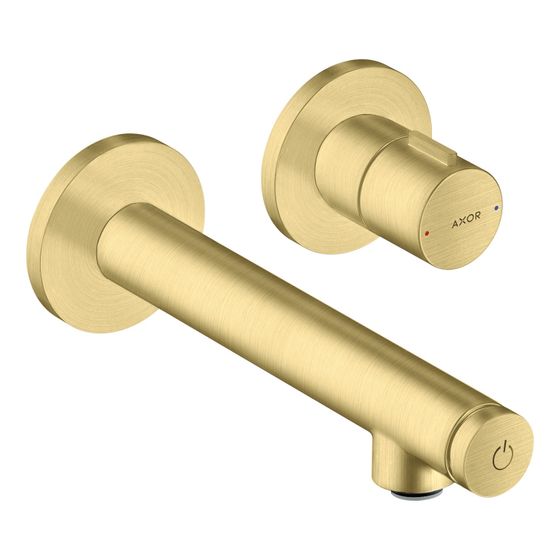 Hansgrohe AXOR Uno Waschtischmischer Unterputz, 5l/min, für Wandmontage Select, Auslauf 158mm, Brushed Brass