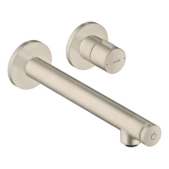 Hansgrohe AXOR Uno Waschtischmischer Unterputz, 5l/min, für Wandmontage Select, Auslauf 221mm, Brushed Nickel