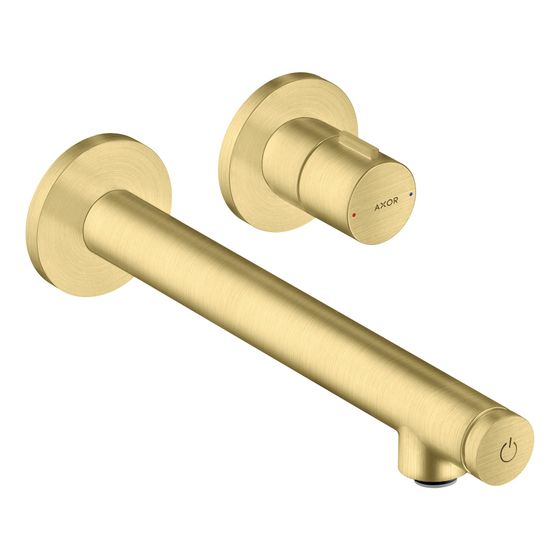 Hansgrohe AXOR Uno Waschtischmischer Unterputz, 5l/min, für Wandmontage Select, Auslauf 221mm, Brushed Brass