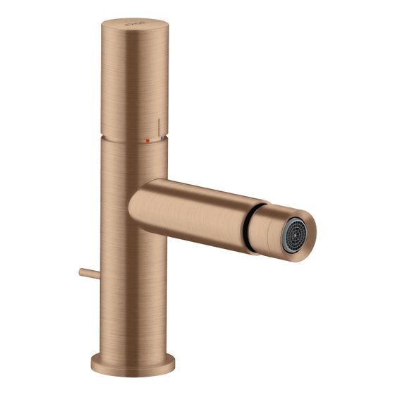 Hansgrohe AXOR Uno Einhebel-Bidetmischer, 5l/min, Zerogriff, Zugstangen-Ablaufgarnitur, Brushed Red Gold