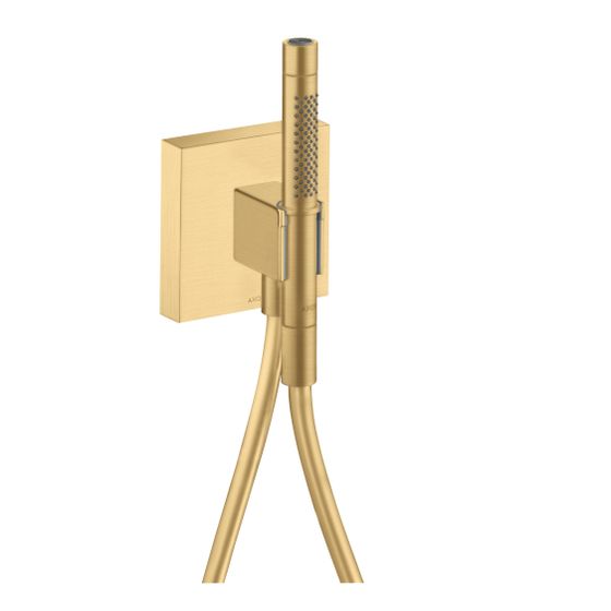 Hansgrohe AXOR Starck Portereinheit, 16,2l/min, 120x120mm, Stabhandbrause 2jet, Brauseschlauch, Brushed Gold Optic