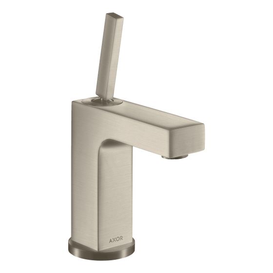 Hansgrohe AXOR Citterio Einhebel-Waschtischmischer 110mm, 5l/min, Pin-Griff, Zugstangen-Ablaufgarnitur, Brushed Nickel
