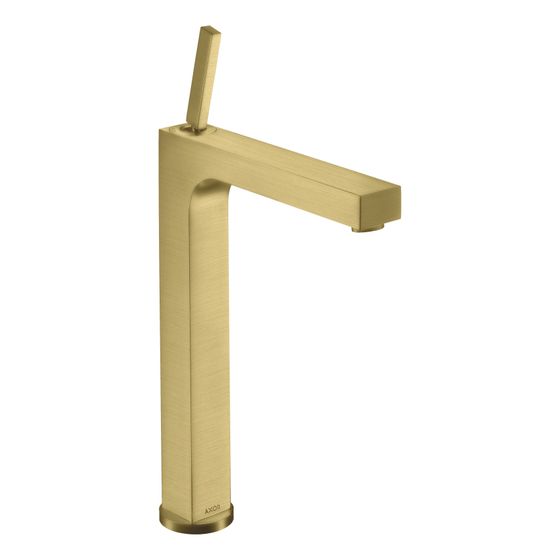 Hansgrohe AXOR Citterio Einhebel-Waschtischmischer 280mm, 5l/min, Pin-Griff für AWT, Zugstangen-Ablaufgarnitur, Brushed Brass