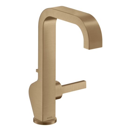 Hansgrohe AXOR Citterio Einhebel-Waschtischmischer 190mm, 5l/min, Pin-Griff, Zugstangen-Ablaufgarnitur, Brushed Bronze