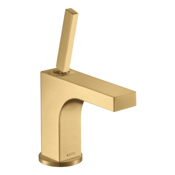 Hansgrohe AXOR Citterio Einhebel-Waschtischmischer 90mm, 5l/min, Pin-Griff für HWB, Zugstangen-Ablaufg., Brushed Gold Optic