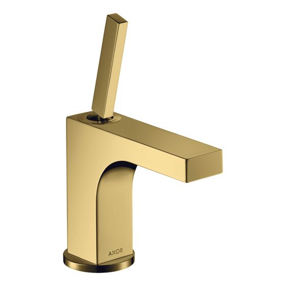 Hansgrohe AXOR Citterio Einhebel-Waschtischmischer 90mm, 5l/min, Pin-Griff für HWB, Zugstangen-Ablaufg., Polished Gold Optic