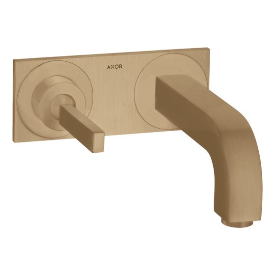 Hansgrohe AXOR Citterio Einhebel-Waschtischmischer UP 5l/min, für Wandmontage, Pin-Griff, Auslauf 160mm, Platte, Brushed Bronze