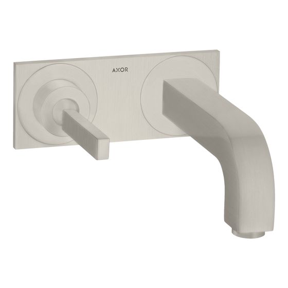 Hansgrohe AXOR Citterio Einhebel-Waschtischmischer UP 5l/min, für Wandm., Pin-Griff, Auslauf 220mm, Platte, Edelstahl Optic