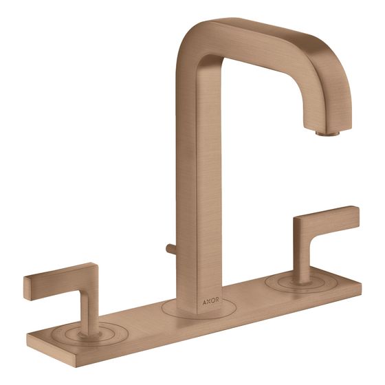 Hansgrohe AXOR Citterio 3-Loch Waschtischarmatur 170, Auslauf 140mm, Hebelgriff, Platte, Zug. Ablaufg, Brushed Red Gold