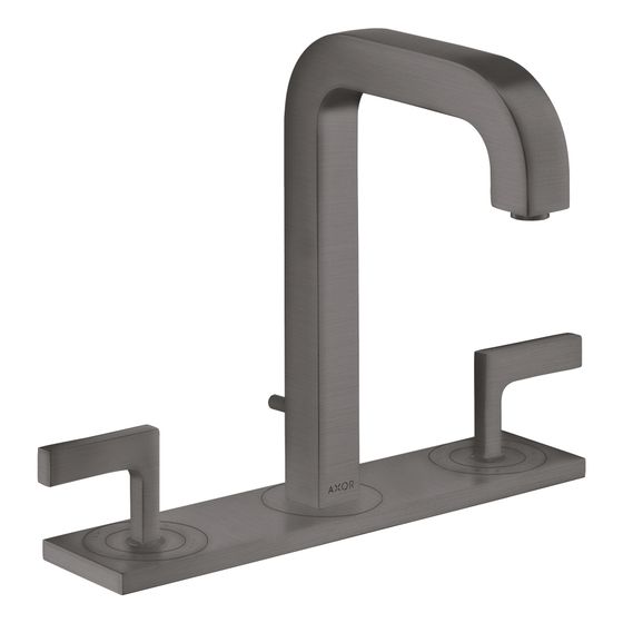 Hansgrohe AXOR Citterio 3-Loch Waschtischarmatur 170, Auslauf 140mm, Hebelgriff, Platte, Zug. Ablaufg, Brushed Black Chrome