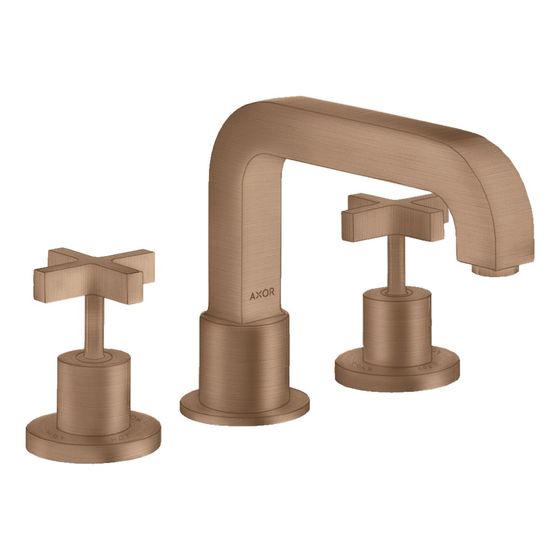 Hansgrohe AXOR Wannenrandarmatur Citterio 2-Loch, Kreuzgriffen, Brushed Red Gold