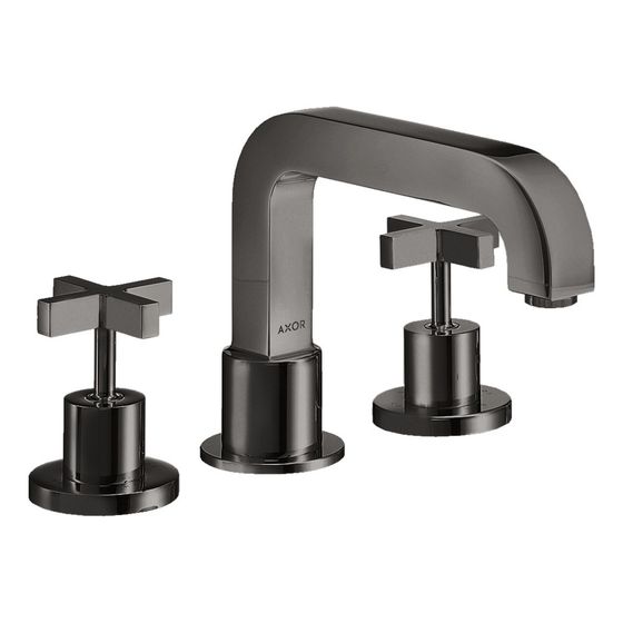 Hansgrohe AXOR Wannenrandarmatur Citterio 2-Loch, Kreuzgriffen, Polished Black Chrome