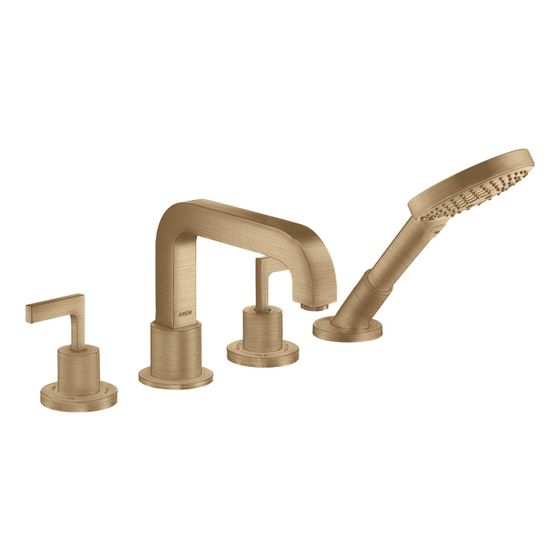 Hansgrohe AXOR Citterio 4-Loch Wannenarmatur, Wannenrandarmatur, Hebelgriff, Rosetten, Brushed Bronze