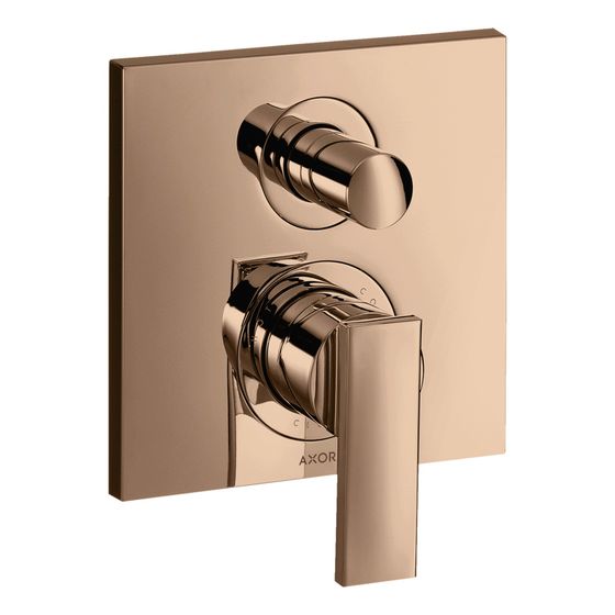 Hansgrohe AXOR Citterio Einhebel-Wannenmischer, 25l/min, UP, Hebelgriff, integrierter Sicherungskombination, Polished Red Gold