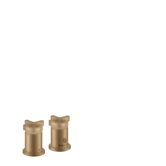 Hansgrohe AXOR Wannenrandarmatur Citterio 2-Loch, Thermostat, Kreuzgriffen, Brushed Bronze