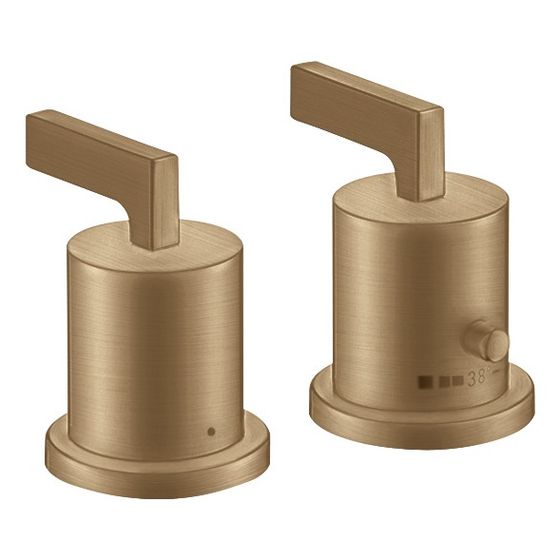 Hansgrohe AXOR Wannenrandarmatur Citterio 2-Loch, Thermostat, Hebelgriff, Brushed Bronze