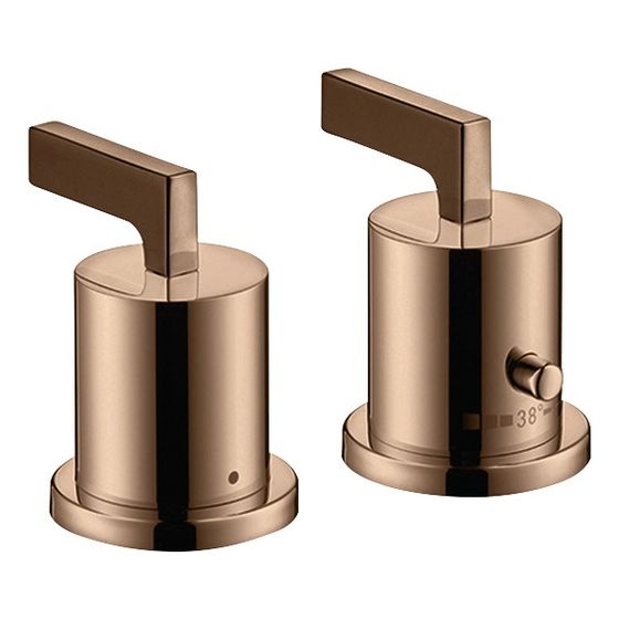 Hansgrohe AXOR Wannenrandarmatur Citterio 2-Loch, Thermostat, Hebelgriff, Polished Red Gold