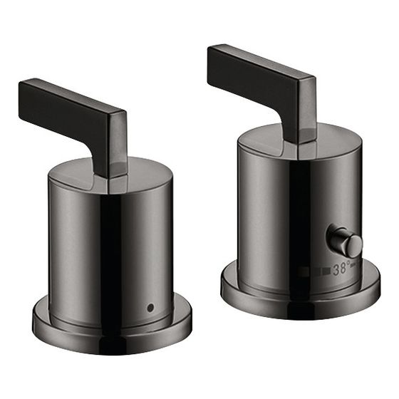 Hansgrohe AXOR Wannenrandarmatur Citterio 2-Loch, Thermostat, Hebelgriff, Polished Black Chrome