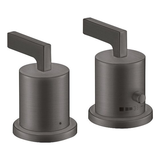 Hansgrohe AXOR Wannenrandarmatur Citterio 2-Loch, Thermostat, Hebelgriff, Brushed Black Chrome