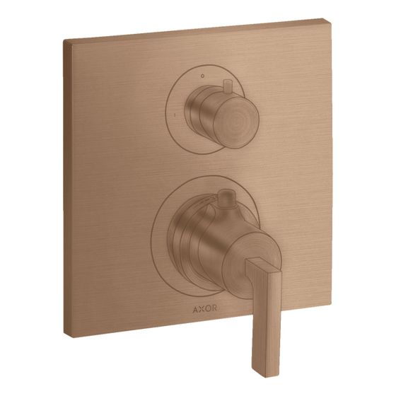 Hansgrohe AXOR Citterio Thermostat Unterputz, 26l/min, Absperrventil, Hebelgriff, Brushed Red Gold