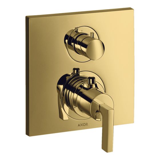 Hansgrohe AXOR Citterio Thermostat Unterputz, 26l/min, Absperrventil, Hebelgriff, Polished Gold Optic