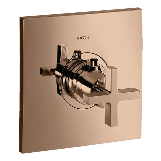 Hansgrohe AXOR Citterio Thermostat HighFlow Unterputz, 59l/min, Kreuzgriff, Polished Red Gold