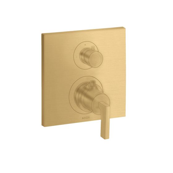 Hansgrohe AXOR Citterio Thermostat Unterputz, 29l/min, Ab- und Umstellventil, Hebelgriff, Brushed Gold Optic