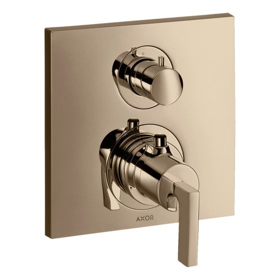 Hansgrohe AXOR Citterio Thermostat Unterputz, 29l/min, Ab- und Umstellventil, Hebelgriff, Polished Red Gold